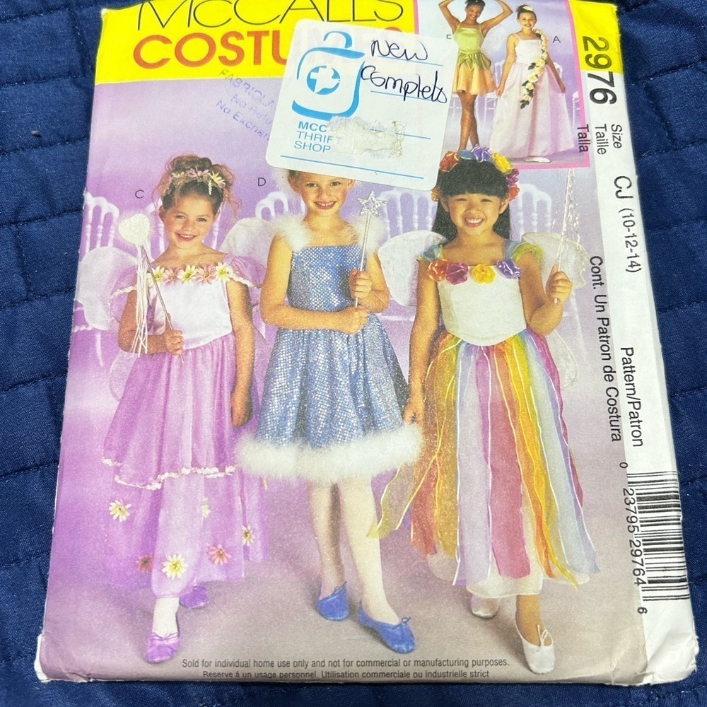 NEW MCCALLโS 2976 Girls 10-12-14 costume Ballerina Fairy Princess Costume uncut
